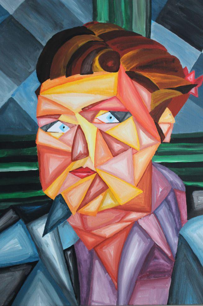 5.Semester Sophie Bruestle 2014 Analytischer Kubismus Selbstbildnis.jpg