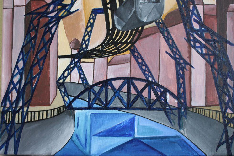 5.Semester Cecille Schwung 2014 Schwebebahn Analytischer Kubismus.jpg