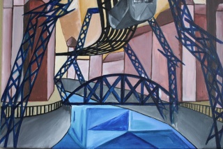 5.Semester Cecille Schwung 2014 Schwebebahn Analytischer Kubismus.jpg